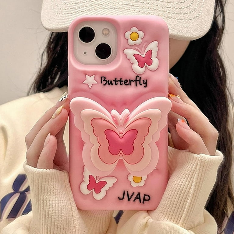 Pink Bunny Phone Case Compatible with iPhone 11, Cute 3D Korea