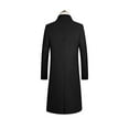thumbnail image 6 of hopeusnice Men's Winter Wool Long Trench Coat Warm Overcoat Business Outwear with Two Pockets Black L, 6 of 6