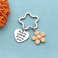 thumbnail image 4 of Keychain Rings Always My Sister Double Pendants Flower Charm Key Chain for Her Forever My Friend Silver, 4 of 6