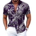 thumbnail image 4 of BUWTTER Mens Shirts Short Sleeve Tropical Button Down Summer Loose Fit Breathable Relaxation Beach Shirt Purple XXXL, 4 of 4