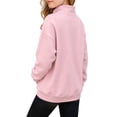 thumbnail image 4 of PLHWHYQ Girls' Zip Neck Hoodie for Little Girls – Cozy Kids' Casual Sweatshirt with Stand Up Collar Lightweight Winter Layer Pink 11-12 Years, 4 of 8