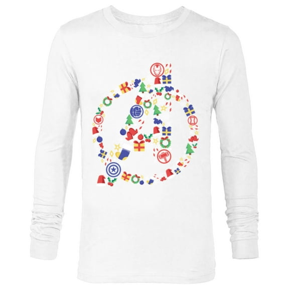 Marvel Avengers A Logo Symbol Holiday Christmas Icons - Long Sleeve T-Shirt for Men - Customized-White