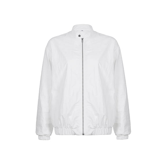 hirigin Women Zip Up Jacket Solid Color Retro Casual Loose Long Sleeve Cardigan Jacket Fall Outwear Streetwear