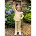 thumbnail image 5 of RUINIXCW Toddler Girls Fall Outfits Long Sleeve Striped Tops and Ruffled Pants Set, 5 of 8