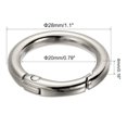 thumbnail image 2 of GFDYREE 28x20x4mm Spring Gate O Rings, 5 Pack Round Snap Clip Zinc Alloy for Keyrings Buckle, Silver, 2 of 5