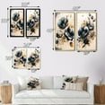 thumbnail image 4 of Designart "Poppy Flowers in Navy Blue and Gold II" Poppy Framed Wall Art Set Of 2 - Blue Floral Frame Gallery Set For Office Decor, 4 of 7