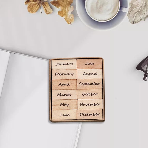 Juego de Sellos de Madera, Suministros Decorativos DIY, Marcas para , Manualidades, Manualidades de Escritura para Mes BLESIY Sello de elaboración