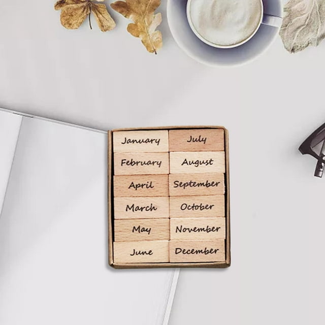 Juego de Sellos de Madera, Suministros Decorativos DIY, Marcas para , Manualidades, Manualidades de Escritura para Mes BLESIY Sello de elaboración