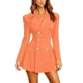 thumbnail image 2 of Wowcloth Woman's Double-Breasted Blazer with Shoulder Pads and Notched Lapel, Long Sleeve Slim Fit Fashion Casual Style for Office and Daily Wear, 2 of 7