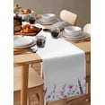 thumbnail image 3 of Watercolor Lavender Burlap Cotton Table Runner 14x72 Inches Long, Spring Blooms Botanicals Flower Farmhouse Table Runners, Outdoor Dining Tablecloths Decor for Baby Shower/Party/Wedding, 3 of 6