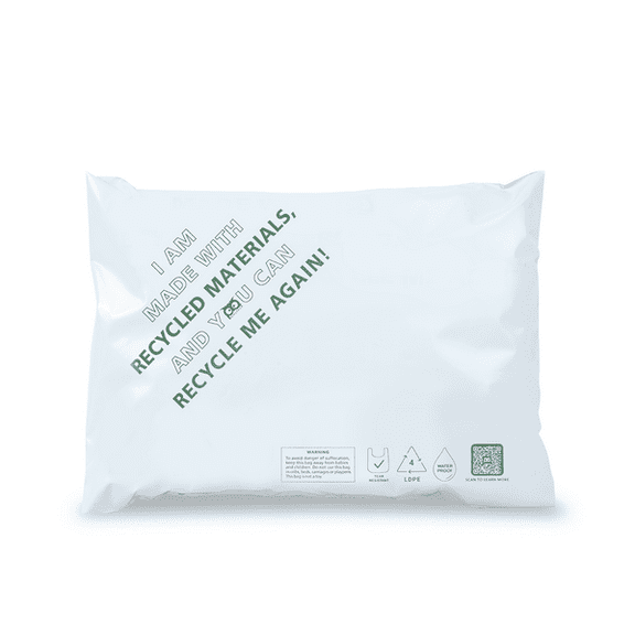 Owlpack Eco Friendly 2 MIL White Recycled Mailers (9" x 12", pack of 100)