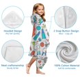 thumbnail image 7 of Colorful Sports Items Pattern Hooded Bath Towel，60"x35" for Ages 3 To 12 Kids, Quick Dry Lightweight Soft Microfiber Hood Beach Towel Cover Up for Kids, 7 of 7