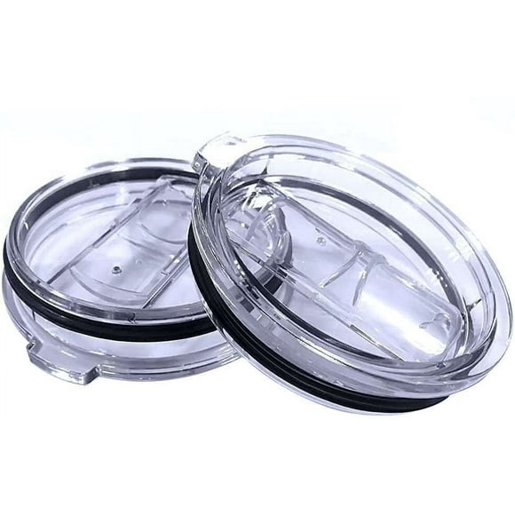 Replacement Lids for 30oz Stainless Steel Tumbler Travel Cup - Pack of 2 Transparent Lids - Fits Inner Diameter of 3.58 Inches