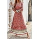 thumbnail image 2 of Vestido maxi de manga larga para mujer - Cuello en V Casual Botón abajo Estampado floral bohemio Vestidos largos de otoño Xemadio WMZL-2296-15, 2 of 6