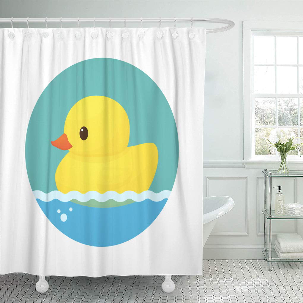Xddja Yellow Toy Rubber Duck Bath, Rubber Duck Shower Curtain Fabric