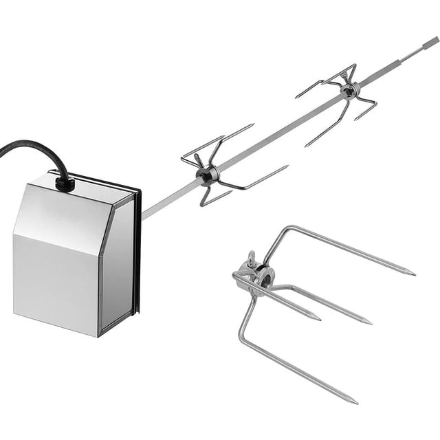 Asador Eléctrico Giratorio Automático, Pincho(9 9 117cm) para Barbacoa, BBQ de Acero Inoxidable, Brocheta con Motor, Velocidad de Rotación Unidireccional: 2-2.5R/min esquí esquí Gafas de esquí