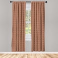 thumbnail image 3 of Ambesonne Geometric Curtains, Squares Rhombuses, Pair of 28"x95", Burnt Sienna Beige, 3 of 5
