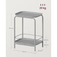 thumbnail image 3 of VASAGLE Mesa Auxiliar de 2 Niveles de Metal, Mesa de Centro Pequeña, Mesita de Noche con Bandeja, Gris Paloma, 3 of 5