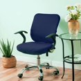 thumbnail image 4 of Housses de Siège de Chaise de Bureau Élastiques Housse Extensible Bleu Foncé, 4 of 8
