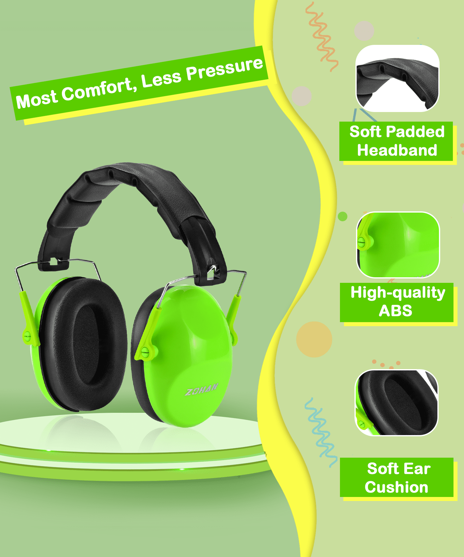 ZOHAN 2 Pack Kids Noise Cancelling Headphones, 25dB NRR Kids Ear Protection for School Travel Autism