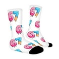 thumbnail image 4 of 67 Socks Ice Cream 6 7 Meme Novelty Six Seven Crew Socks Funny Gifts for Boys Girls Fashion Footwear 7-13 Years White, 4 of 4