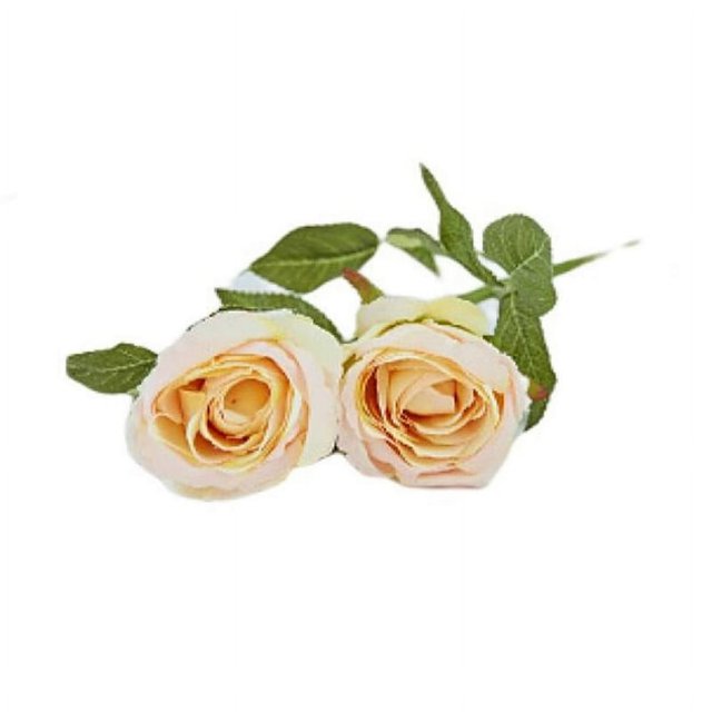 Single Branch Artificial Flower Realistic Non-fading 2 Head Flower Arrangement Craft Simulation Rose Home Decor