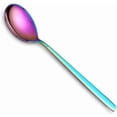 thumbnail image 1 of Rainbow Dessert Spoons 4 Pieces, Homquen Stainless Steel 7.5" Smooth Edge Modern Design Spoon Silverware Set, Colorful Titanium Plating Dinner Spoon Table Spoon, Soup Spoons Dishwasher Safe, 1 of 7