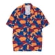thumbnail image 2 of Camisa de surf holgada, de secado rápido y con cuello vuelto en color naranja, talla L Camisa estampada Ocean-Ready para hombre, 2 of 4