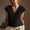 Black, variant on Helii Black Tank Tops for Women Women's Cotton Linen V Neck Lace Trim Cap Sleeve Casual Summer Vacation Blouse Top