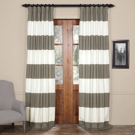 Half Price Drapes Prct Hs02 96 Horizontal Stripe Cotton Curtain