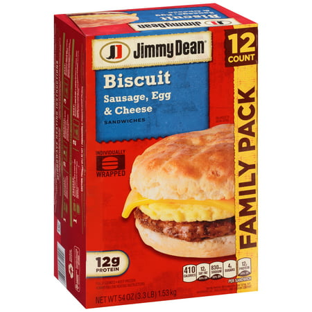 Jimmy Dean® Sausage, Egg & Cheese Biscuit Sandwiches 12 ct Box ...