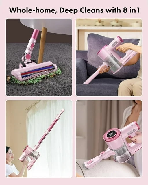 Homeika Cordless Vacuum Cleaner, 20Kpa Powerful Suction Vacuum with LED Display, 8 in 1 Lightweight Stick Vacuum with 30 Min Runtime Detachable Battery