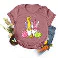 thumbnail image 3 of Shorts Décontractés pour Femmes, Col Rond Ample, Manches Courtes, Imprimé Lettre, Blouse T-Shirt, 3 of 4