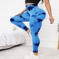 thumbnail image 3 of Tie Dye Hidden Scrunch Leggings for Women Tummy Control Butt Lifting Yoga Pants High Waist Compression Workout Tight,XS,Blue, 3 of 8