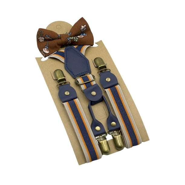 Conjunto de tirantes y pajarita para niño, accesorios de ropa, ajustables, cómodos y ligeros. Estilo J