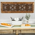 thumbnail image 3 of Northlight 11.25" White Oval Embossed Utensil Caddy with Side Handles and Wooden Base, 3 of 7