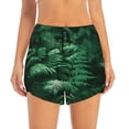 thumbnail image 2 of Picia Ferns Leave Green Foliage Pattern Women's 2 in 1 Athletic Running Shorts High Waisted Workout Casual Gym Sweat Shorts with Comfy Liner Zipper Pockets-Medium, 2 of 9