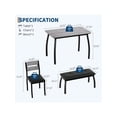 thumbnail image 4 of Home dining mesa set para 4-de madera kitchen mesa con forrado bench y 2 cushion sillas space-saving dinette set para studio kitchen dining room apartment (43x28x30inch), 4 of 8