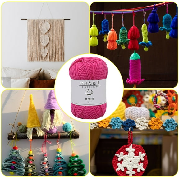 Clearance Under $1 Boovnll Cotton Yarn 4 Strands Soft Crochet Yarn 1.7 oz/50g Machine Wash for Knitting Crocheting Crafts Home Decorations DIY Kids Toys Knit Clothes Yarn