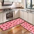 thumbnail image 3 of Kitchen Rugs Sets Of 2,Red Strawberry Plants Fruit Pink Pattern Anti Fatigue Kitchen Mat Rugs Non Slip Washable,Decorative Kitchen Floor Mats for Kitchen,Sink,Laundry,17"x47"+17"x47", 3 of 5