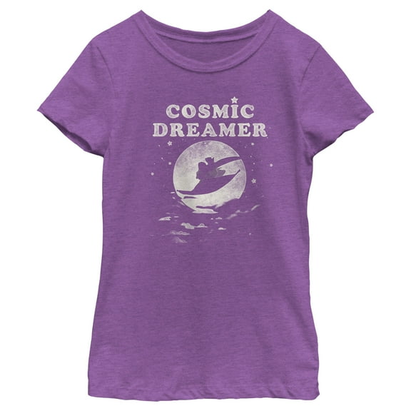 Girl's Aladdin Cosmic Dreamer  Graphic Tee Purple Berry Large