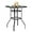 Black, variant on QISHENSHUI 32" Indoor-Outdoor Bar Height Table, Square Tempered Glass Metal Table for Patio, Backyard, Poolside and Garden (Brown)