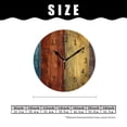 thumbnail image 2 of 12 Inch Wall Clock Battery Operated Silent Clock Decorative for Office, Kitchen, Outdoor, Living Room，Blue Brown Planks Wooden Picture, 2 of 5