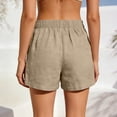 thumbnail image 5 of Pounoo Women's Shorts High Waist Linen-Like Pleated Casual Shorts Boho Classic Style Lightweight Breathable Loose-Fit Bottoms Gift, 5 of 8