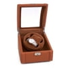 Leather Two Watch Winder - Tan Leather - 7.5W x 6.5H in.