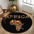 thumbnail image 3 of Colored Maps Area Rug, Africa Plates Red Green Geometric Abstract Washable Large Circle Carpet, Non Slip Round Rug for Living Room/Bedroom/Dining Room/Home Office/Dorm, 3 of 9