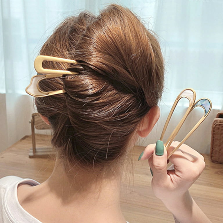 4PCS Metal U Shape Hair Forks Updo Hair Sticks for Long Hair