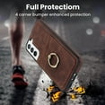 thumbnail image 2 of Allytech Galaxy S24 Plus Wallet Case with Card Slots, Ring Holder Stand Slim RFID Blocking Shockproof Back Cover Hard Shell Phone Case for Samsung Galaxy S24 Plus, Coffee, 2 of 7