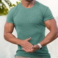 thumbnail image 3 of Maean Mens Short Sleeve Sweaters Knit Crewneck Slim Tops Solid Color Basic Pullover Lightweight Sweater, 3 of 7