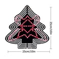 thumbnail image 3 of Metal Hanging Christmas Tree Wind Spinner - Red & White Star Pattern with Layered Circles - Perfect Garden Decoration for the Holidays, 3 of 7